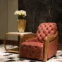 Роскошное кожаное кресло из массива дерева KASKOM 37299-29