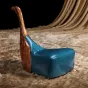 Кожаное кресло для отдыха из массива дерева KASKOM 37301-29
