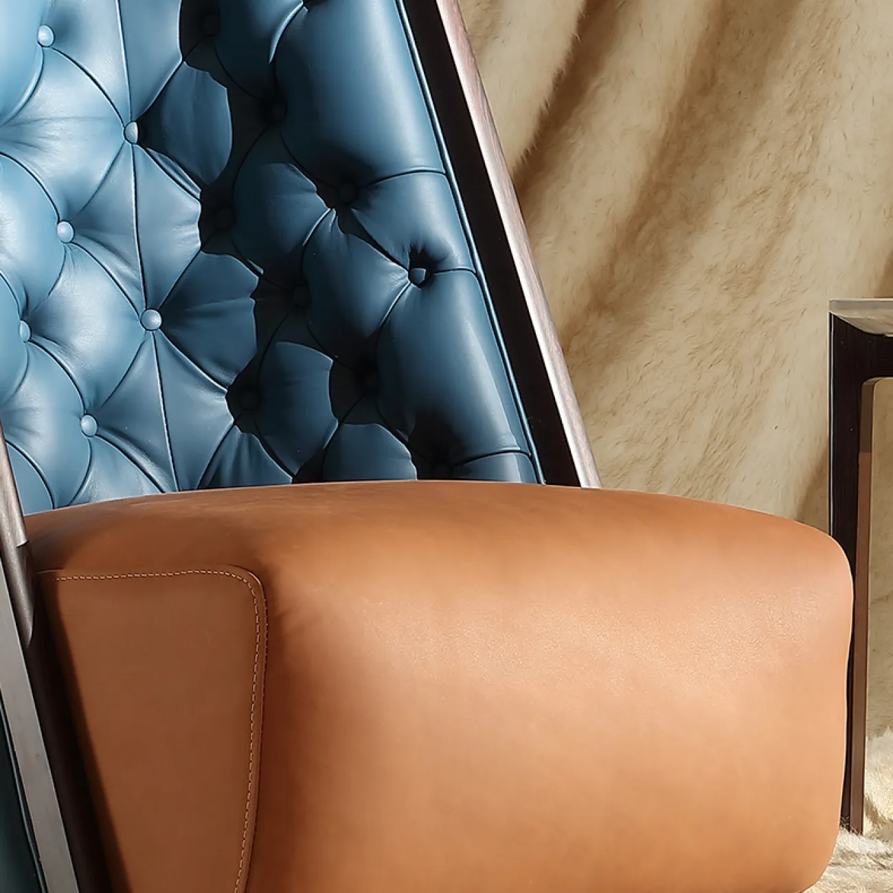 Кресло из массива чёрного дерева с высокой спинкой KASKOM 37305-29