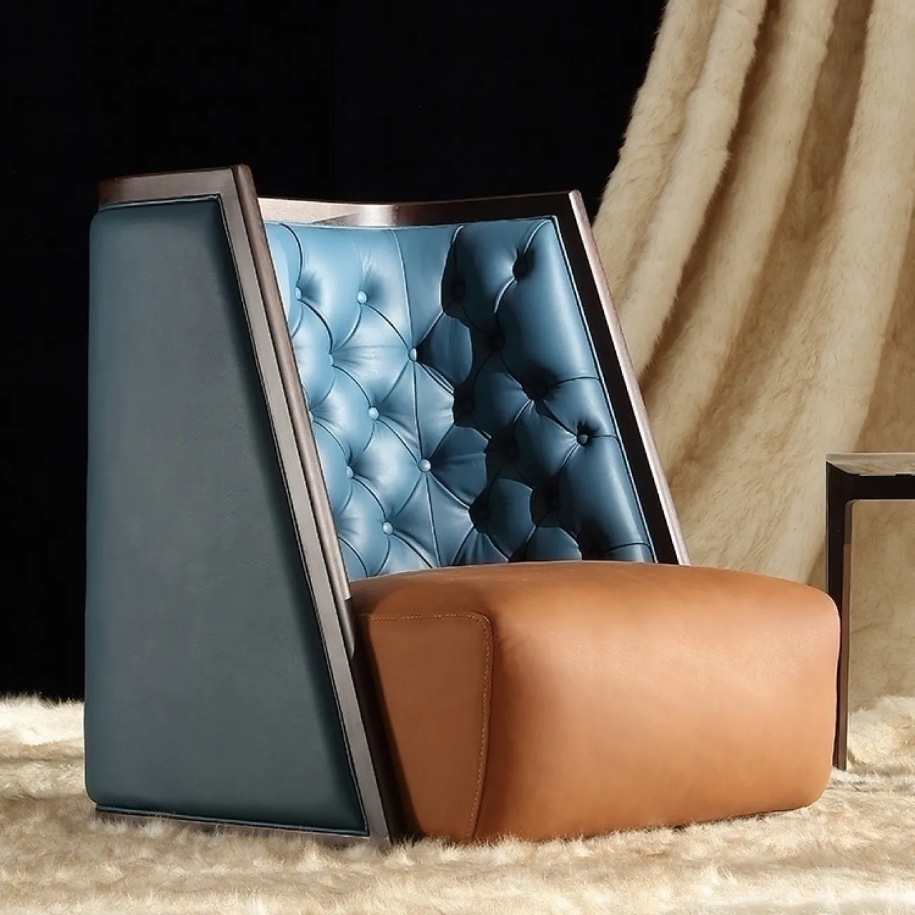 Кресло из массива чёрного дерева с высокой спинкой KASKOM 37305-29