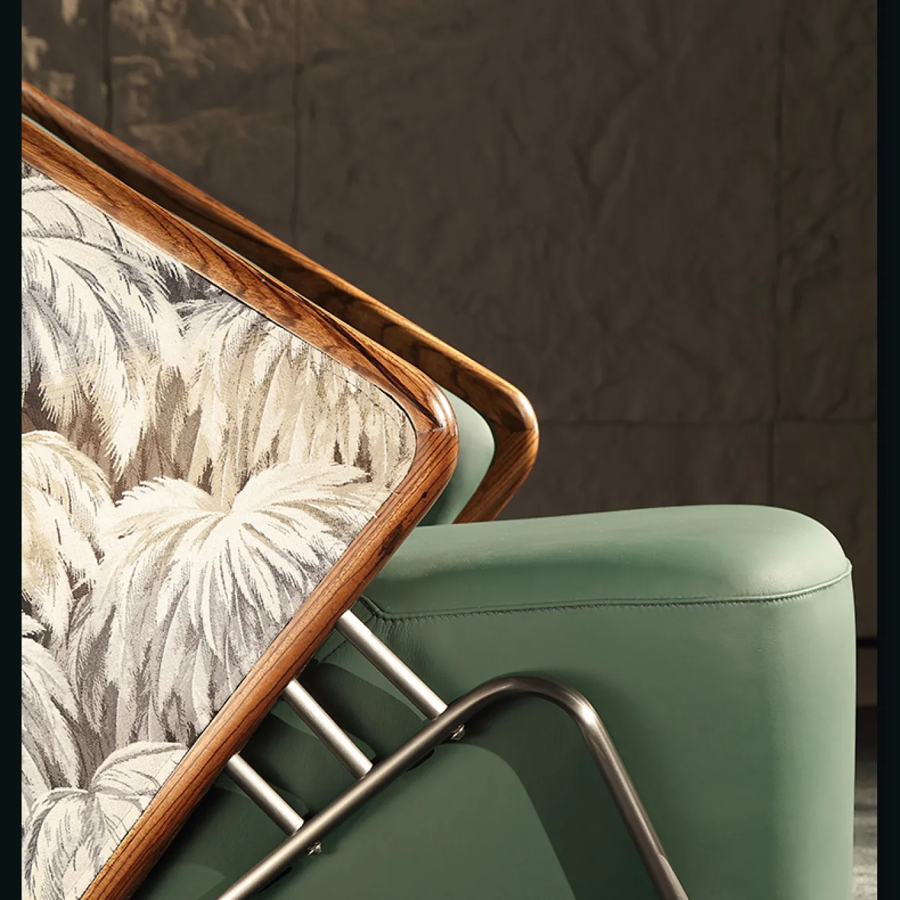 Оригинальное кожаное кресло для отдыха из цельного дерева KASKOM 37306-29