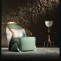Оригинальное кожаное кресло для отдыха из цельного дерева KASKOM 37306-29