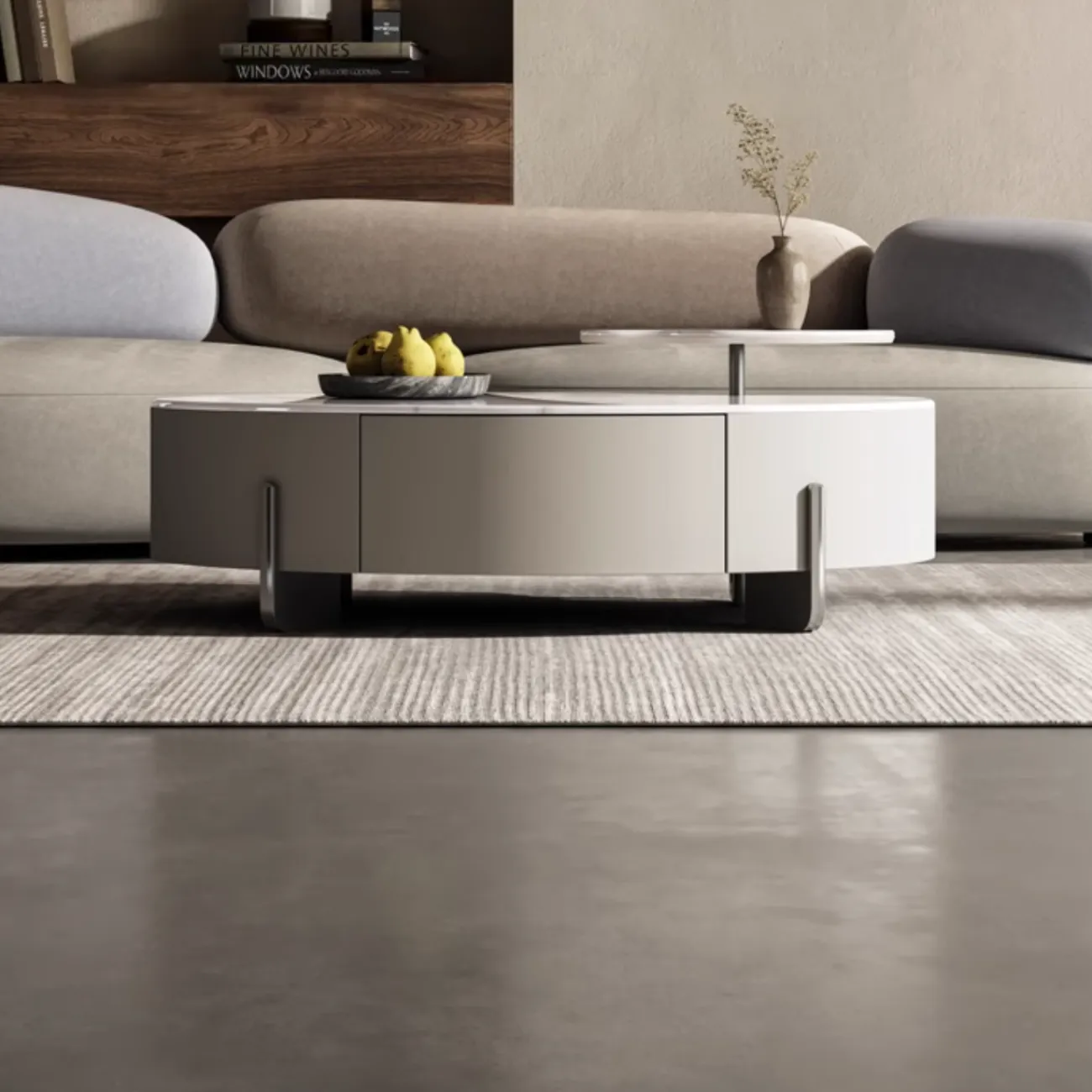 Дизайнерский мраморный журнальный столик специальной формы KBOOS 35649-29 Дизайнерский мраморный журнальный столик специальной формы KBOOS 35649-29