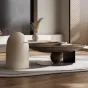 Дизайнерский круглый журнальный столик из цельного дерева KBOOS 35653-29