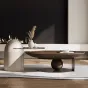 Дизайнерский круглый журнальный столик из цельного дерева KBOOS 35653-29