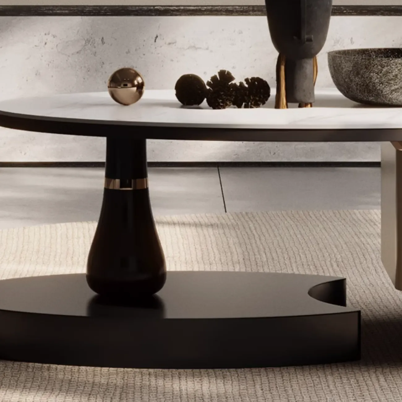 Журнальный столик из каменной плиты специальной формы KBOOS 35657-29 Журнальный столик из каменной плиты специальной формы KBOOS 35657-29