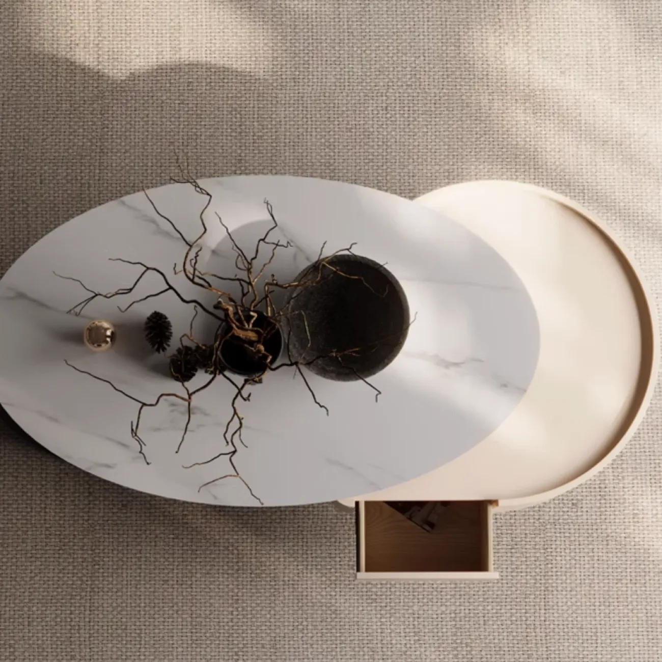 Журнальный столик из каменной плиты специальной формы KBOOS 35657-29 Журнальный столик из каменной плиты специальной формы KBOOS 35657-29