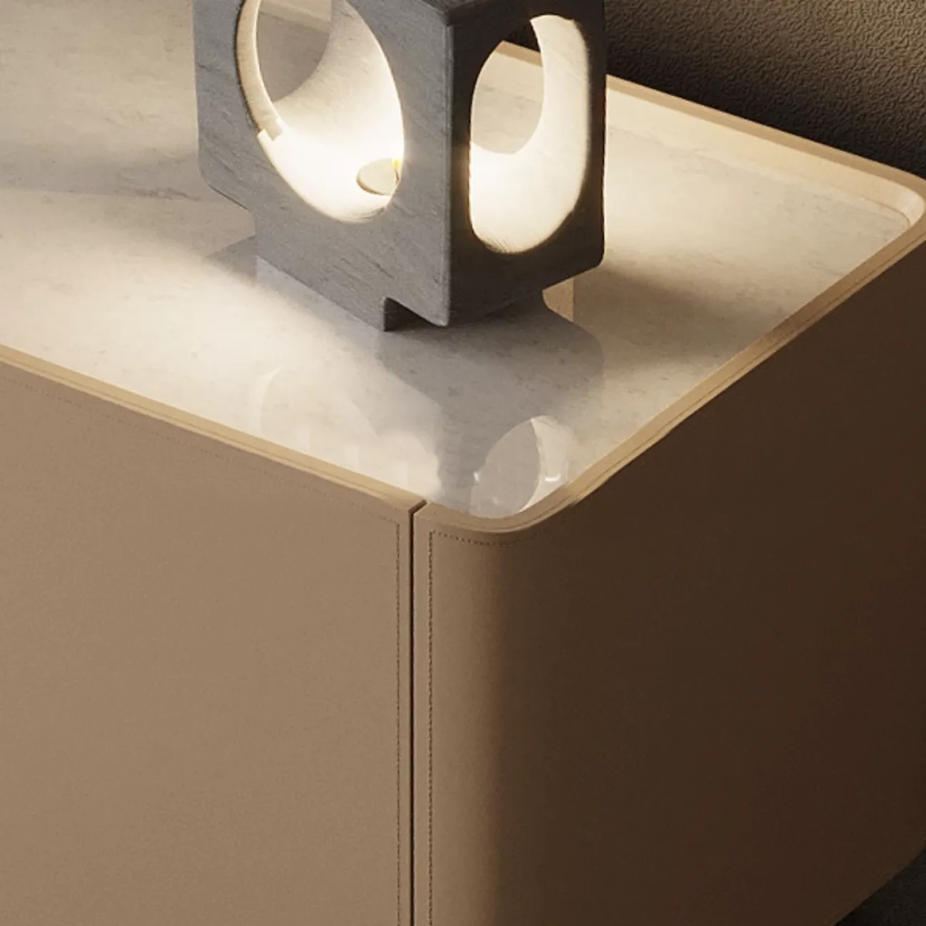 ТВ-шкаф и чайный столик из каменной плиты, седельной кожи KBOOS 35665-29