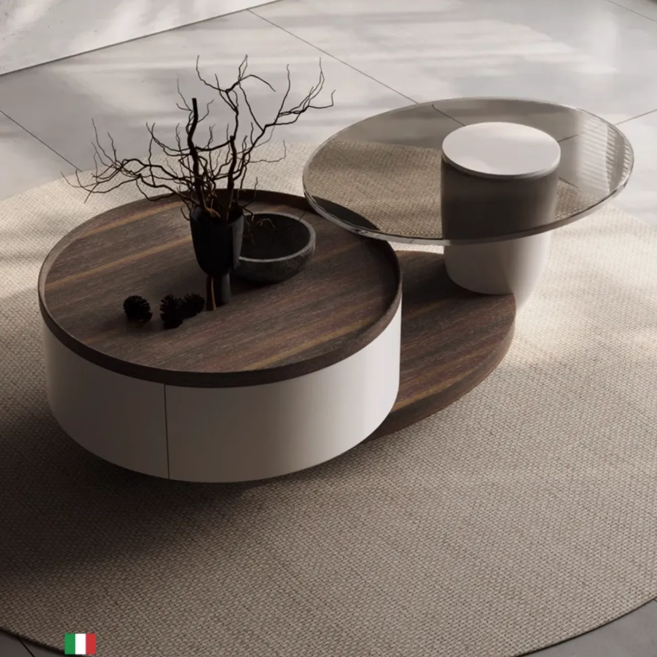 Круглый журнальный столик из закаленного стекла KBOOS 35666-29 Круглый журнальный столик из закаленного стекла KBOOS 35666-29