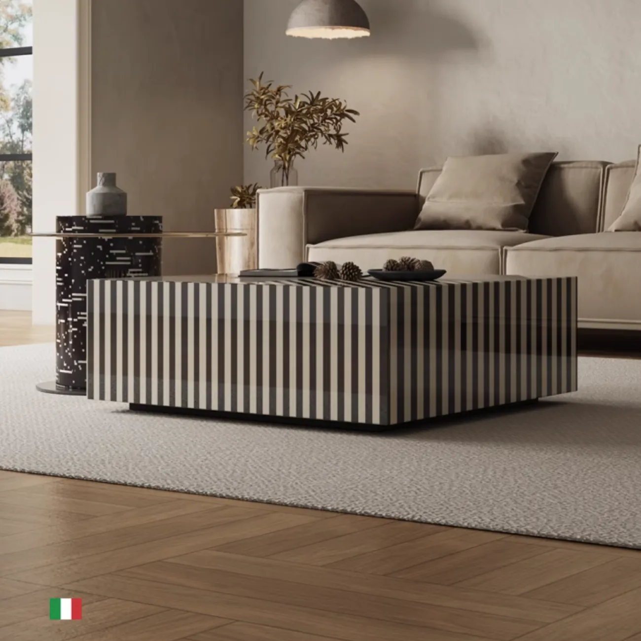 Дизайнерский журнальный столик в полоску под зебру KBOOS 35667-29 Дизайнерский журнальный столик в полоску под зебру KBOOS 35667-29