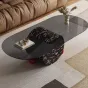Роскошный овальный журнальный столик из закаленного стекла KBOOS 35669-29