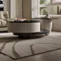 Круглый журнальный столик с каменной тарелкой и стеклом KBOOS 35671-29