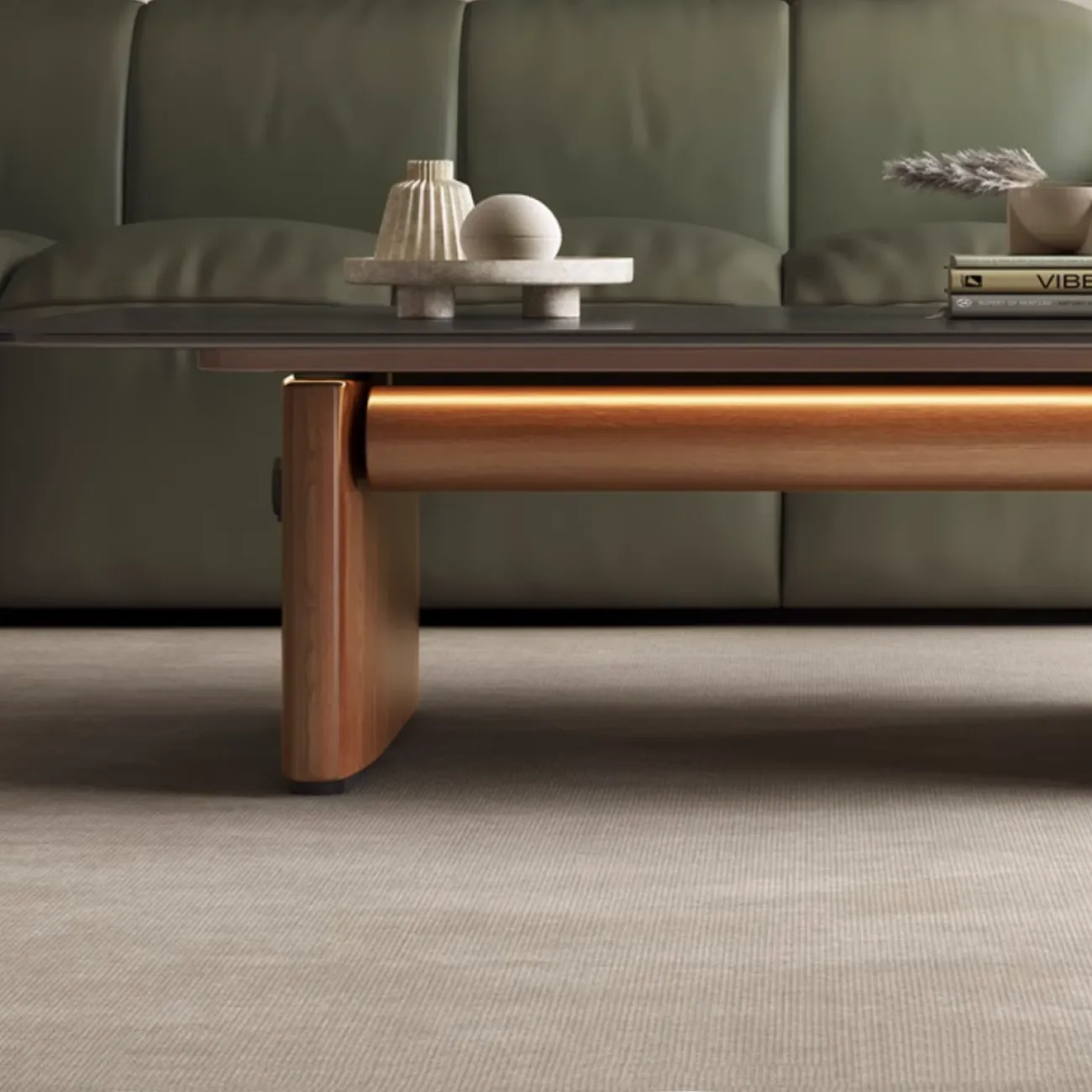 Дизайнерский низкий журнальный столик, каменная плита KBOOS 35673-29 Дизайнерский низкий журнальный столик, каменная плита KBOOS 35673-29