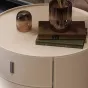 Прикроватная тумбочка из цельного дерева с седельной кожаной KBOOS 35675-29
