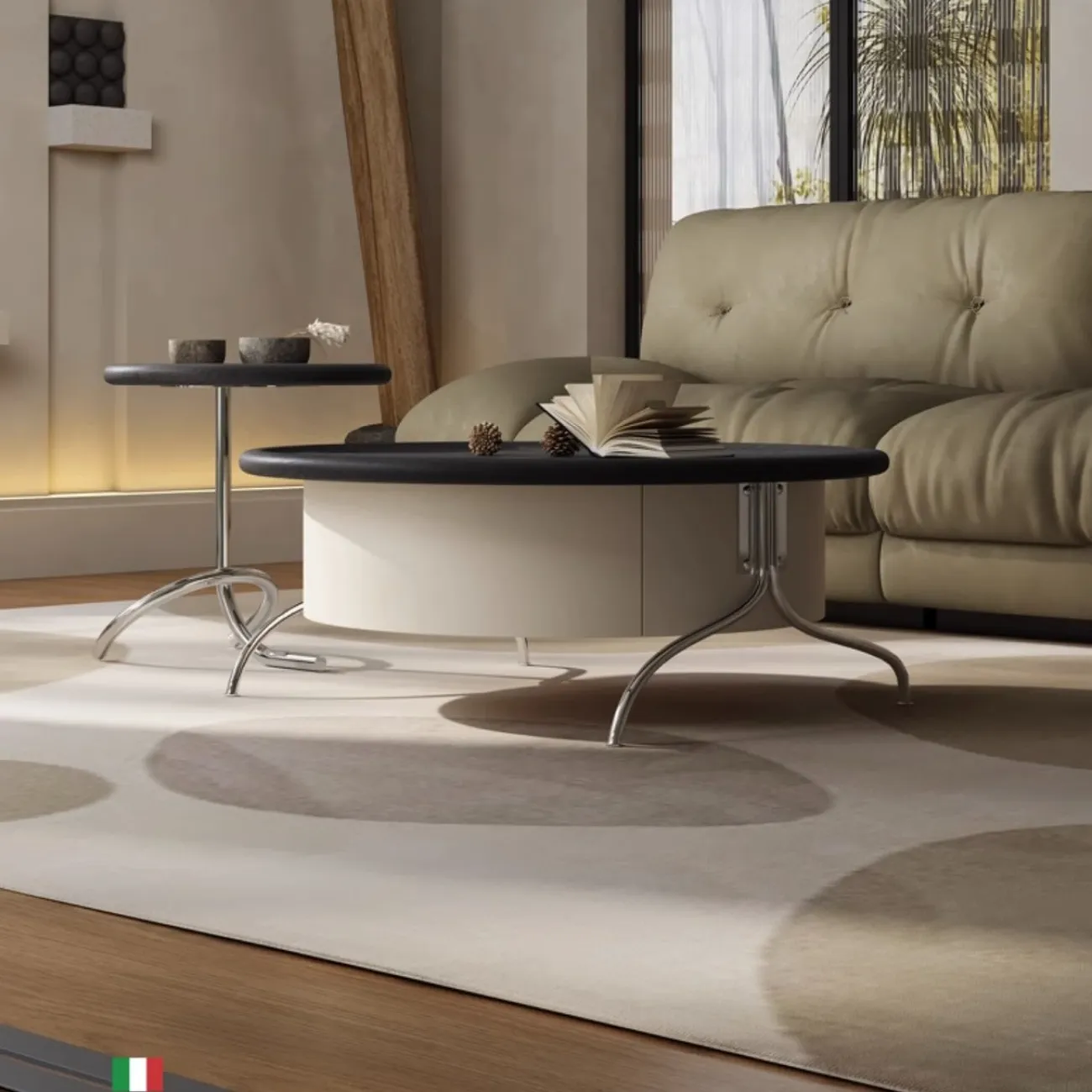 Роскошный круглый журнальный столик из массива дерева KBOOS 35770-29 Роскошный круглый журнальный столик из массива дерева KBOOS 35770-29