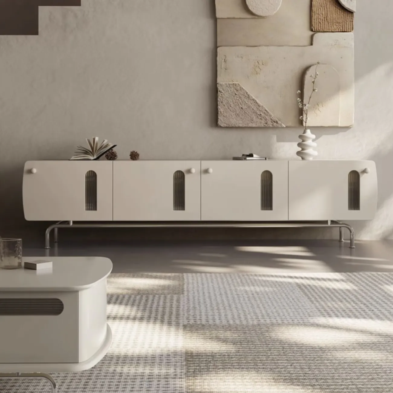 Роскошная ТВ тумба из массива дерева KBOOS 35773-29