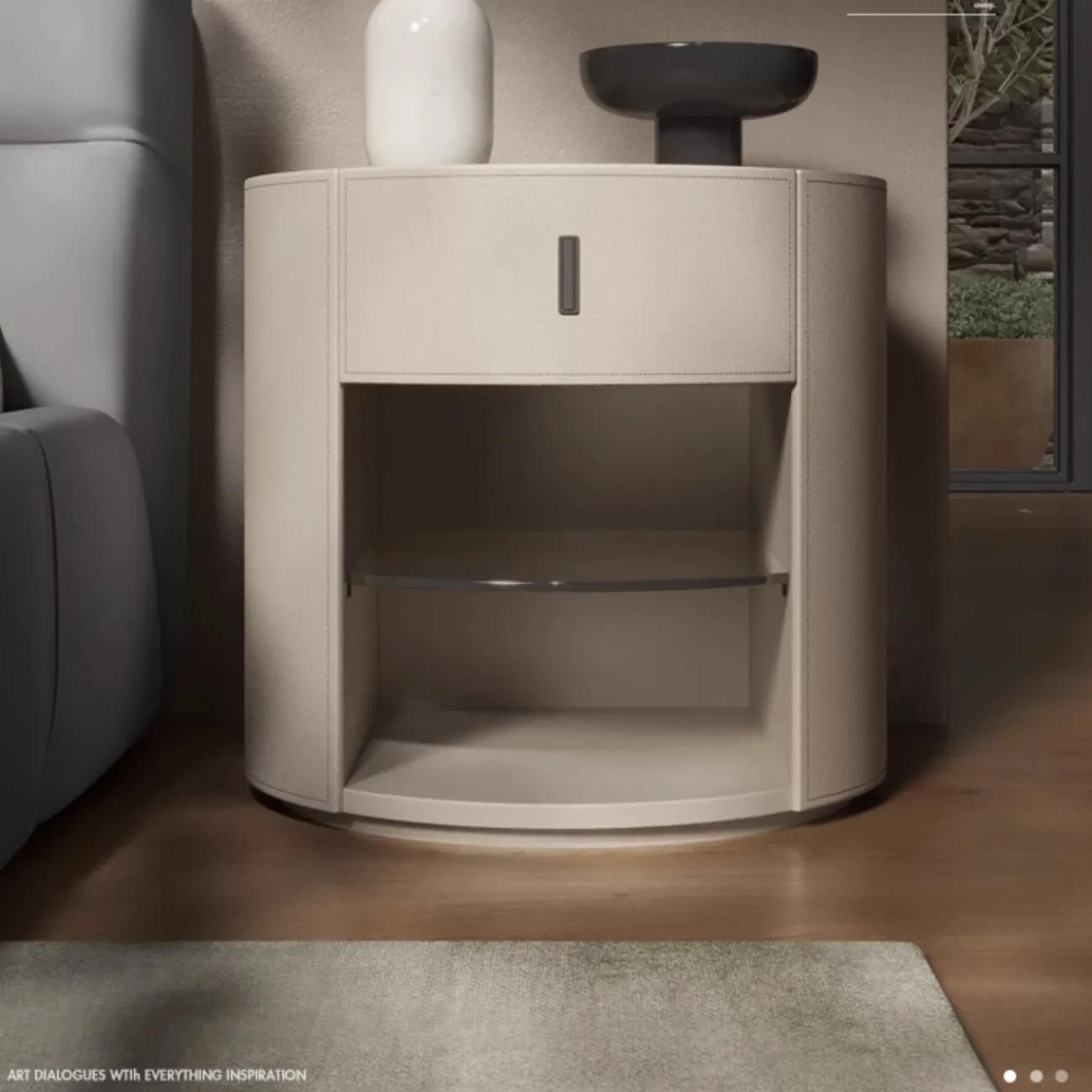 Прикроватная тумбочка из седельной кожи KBOOS 35777-29