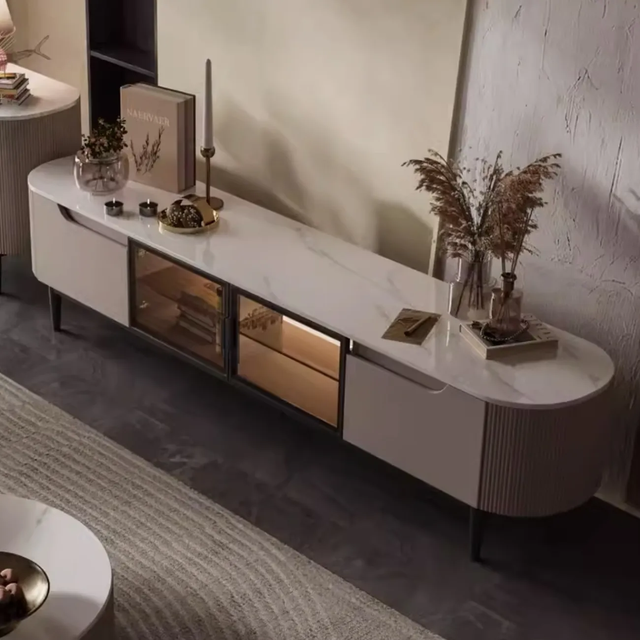 Роскошный ТВ-шкаф с каменной плитой KBOOS 35780-29