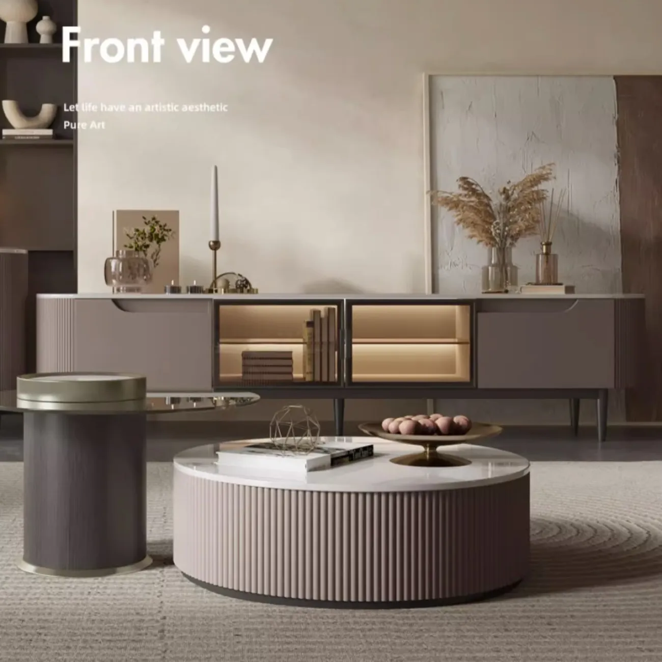 Роскошный ТВ-шкаф с каменной плитой KBOOS 35780-29