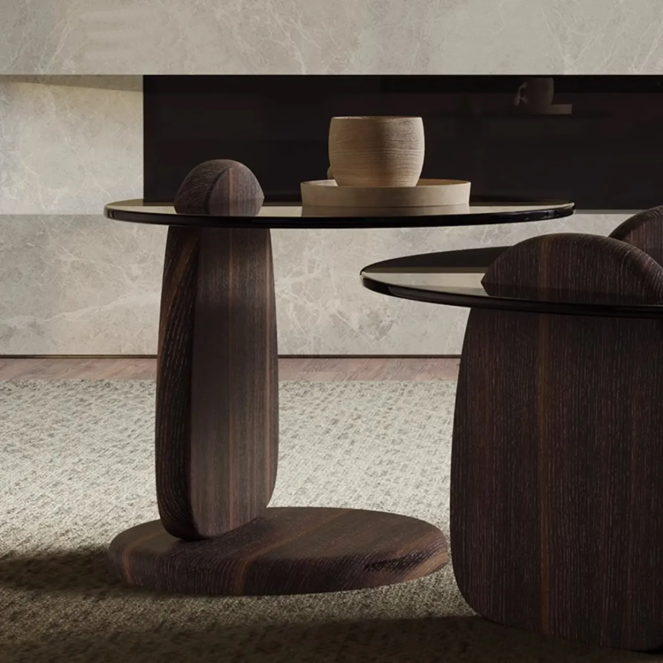 Роскошный стеклянный круглый журнальный столик KBOOS 35781-29 Роскошный стеклянный круглый журнальный столик KBOOS 35781-29