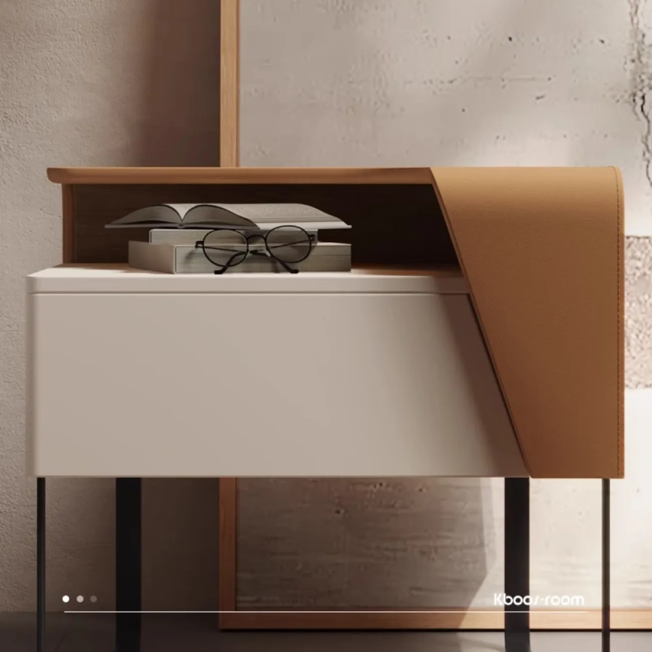 Современная прикроватная тумбочка из седельной кожи KBOOS 35782-29