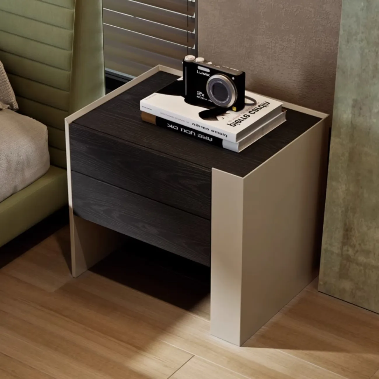 Дизайнерская прикроватная тумбочка из массива дерева KBOOS 35783-29