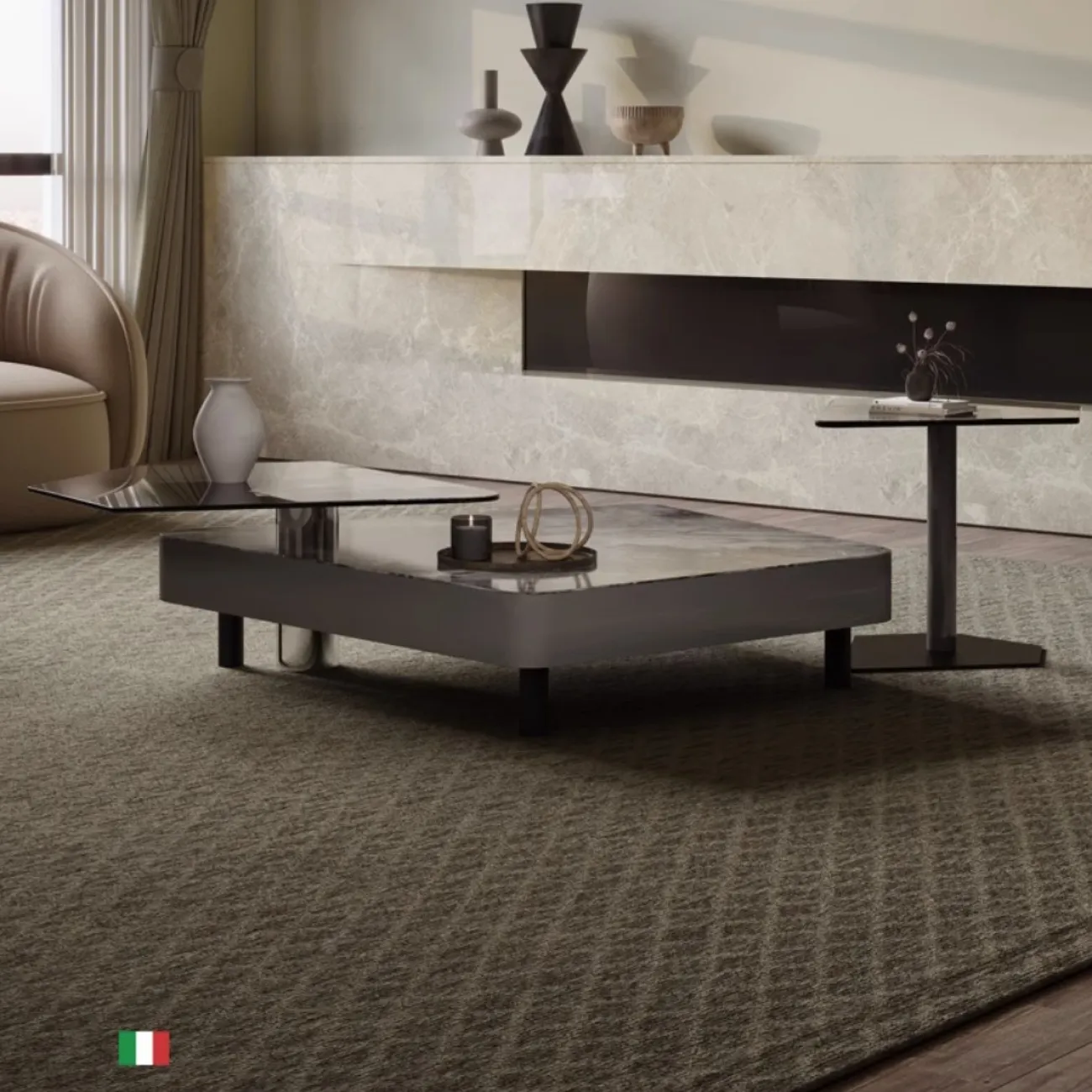 Роскошный журнальный столик особой формы из каменной плиты KBOOS 35784-29 Роскошный журнальный столик особой формы из каменной плиты KBOOS 35784-29