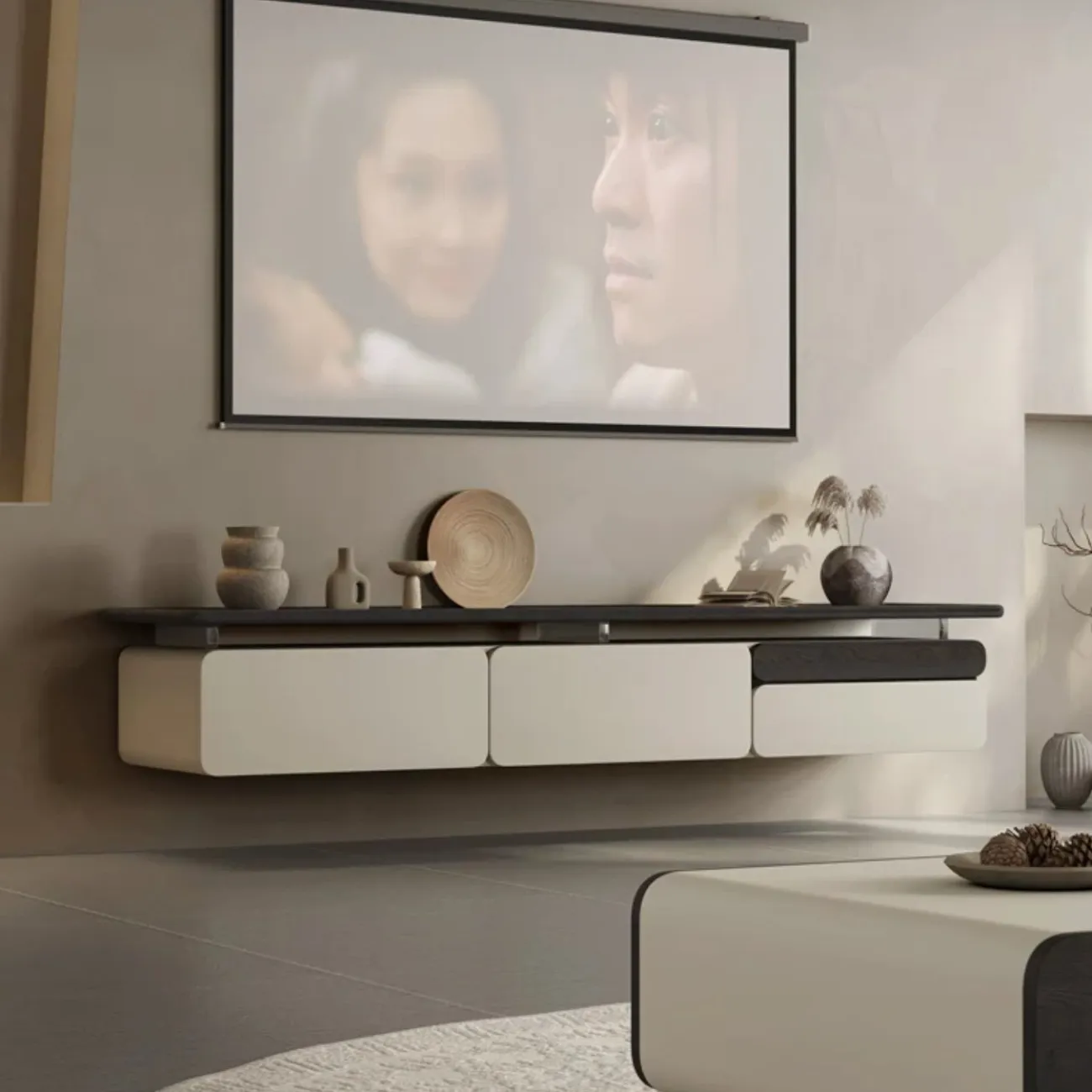 Подвесной шкаф под телевизор из массива дерева KBOOS 35785-29