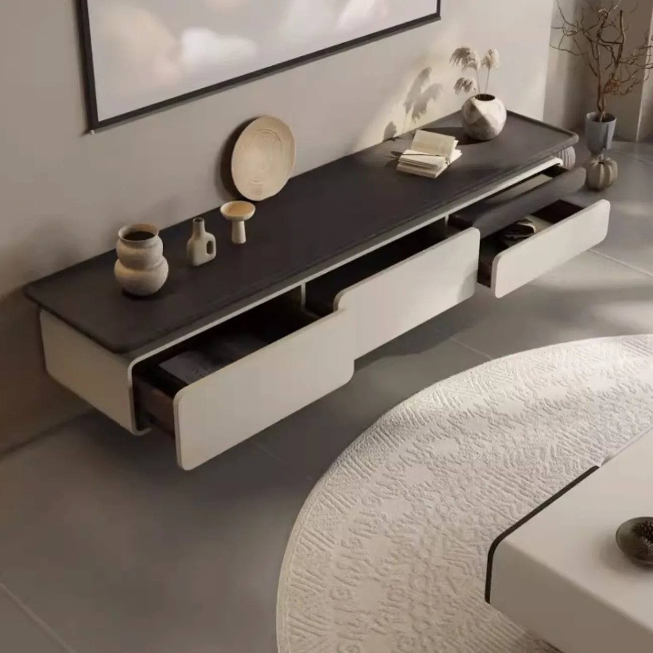 Подвесной шкаф под телевизор из массива дерева KBOOS 35785-29