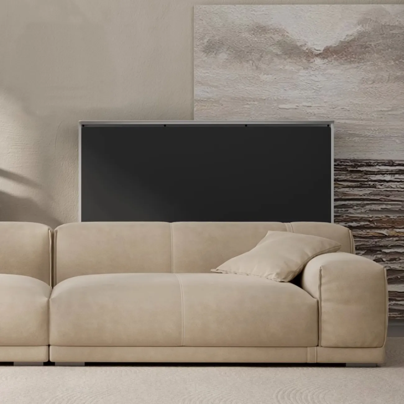 Прямой тканевый диван в стиле Ваби-саби KBOOS 35787-29 Прямой тканевый диван в стиле Ваби-саби KBOOS 35787-29