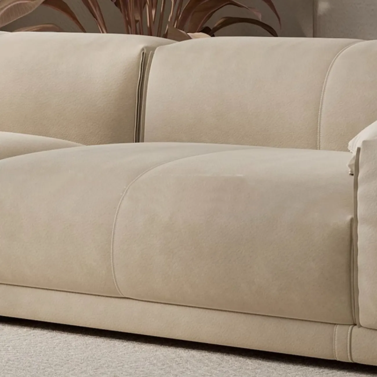 Прямой тканевый диван в стиле Ваби-саби KBOOS 35787-29 Прямой тканевый диван в стиле Ваби-саби KBOOS 35787-29