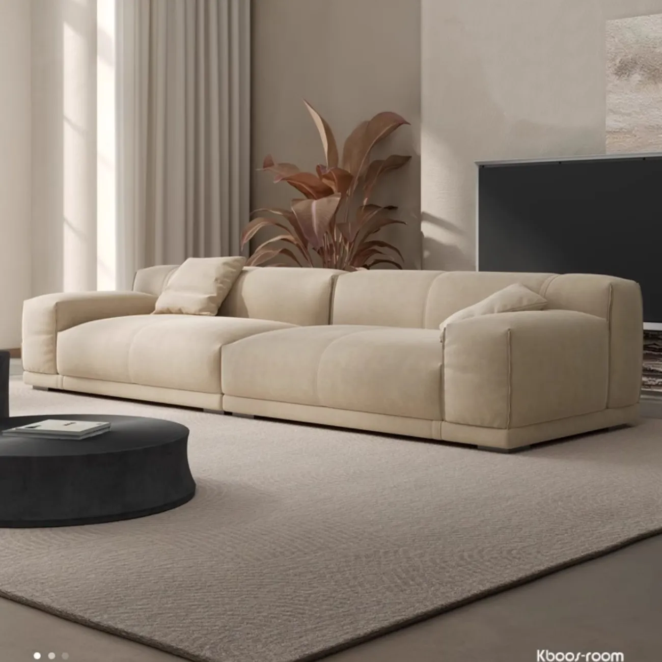 Прямой тканевый диван в стиле Ваби-саби KBOOS 35787-29 Прямой тканевый диван в стиле Ваби-саби KBOOS 35787-29