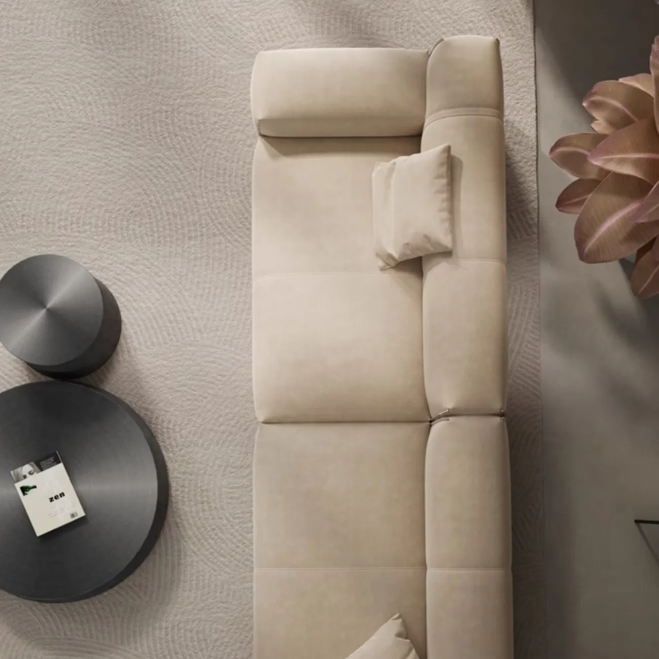 Прямой тканевый диван в стиле Ваби-саби KBOOS 35787-29 Прямой тканевый диван в стиле Ваби-саби KBOOS 35787-29