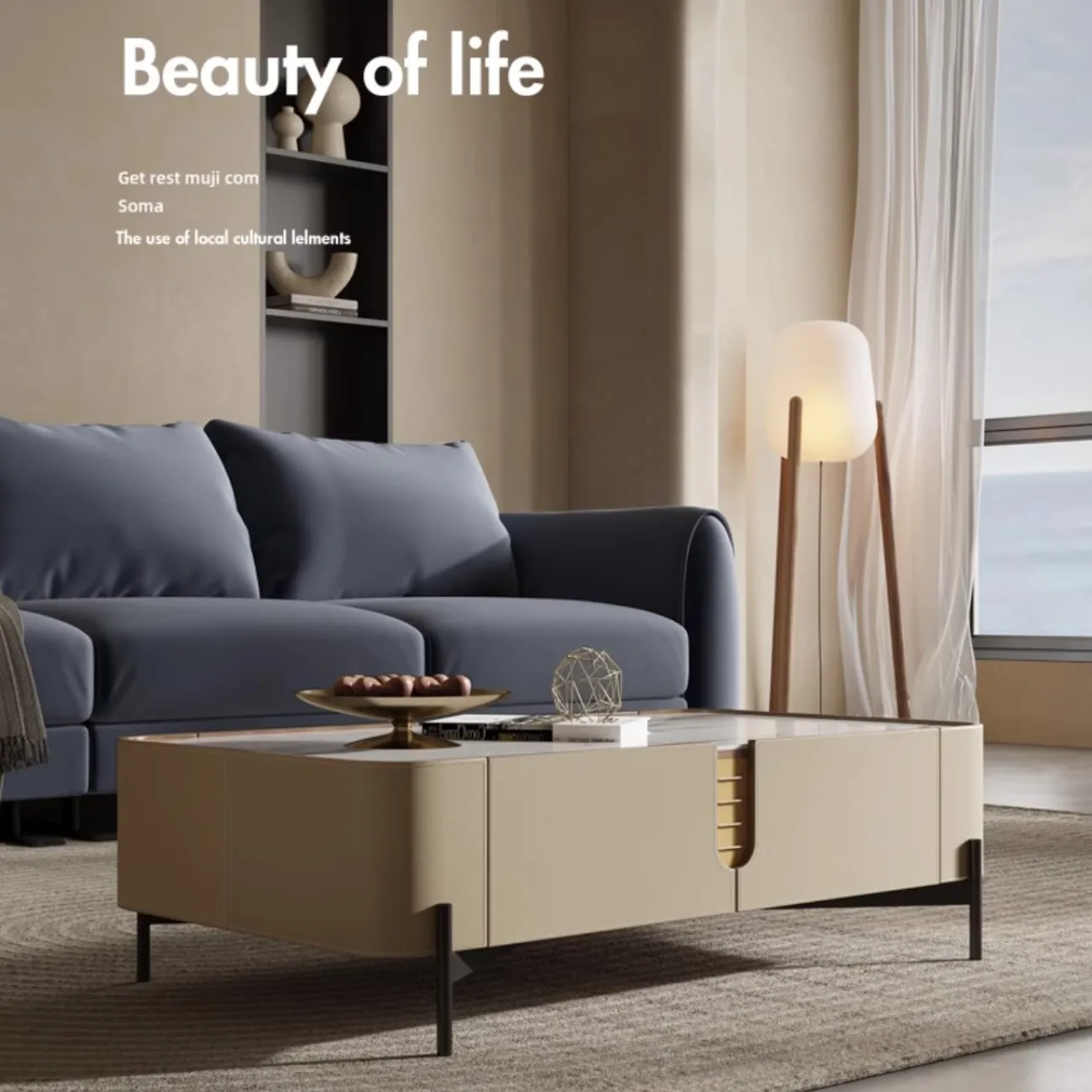 Роскошный журнальный столик из седельной кожи KBOOS 35788-29 Роскошный журнальный столик из седельной кожи KBOOS 35788-29