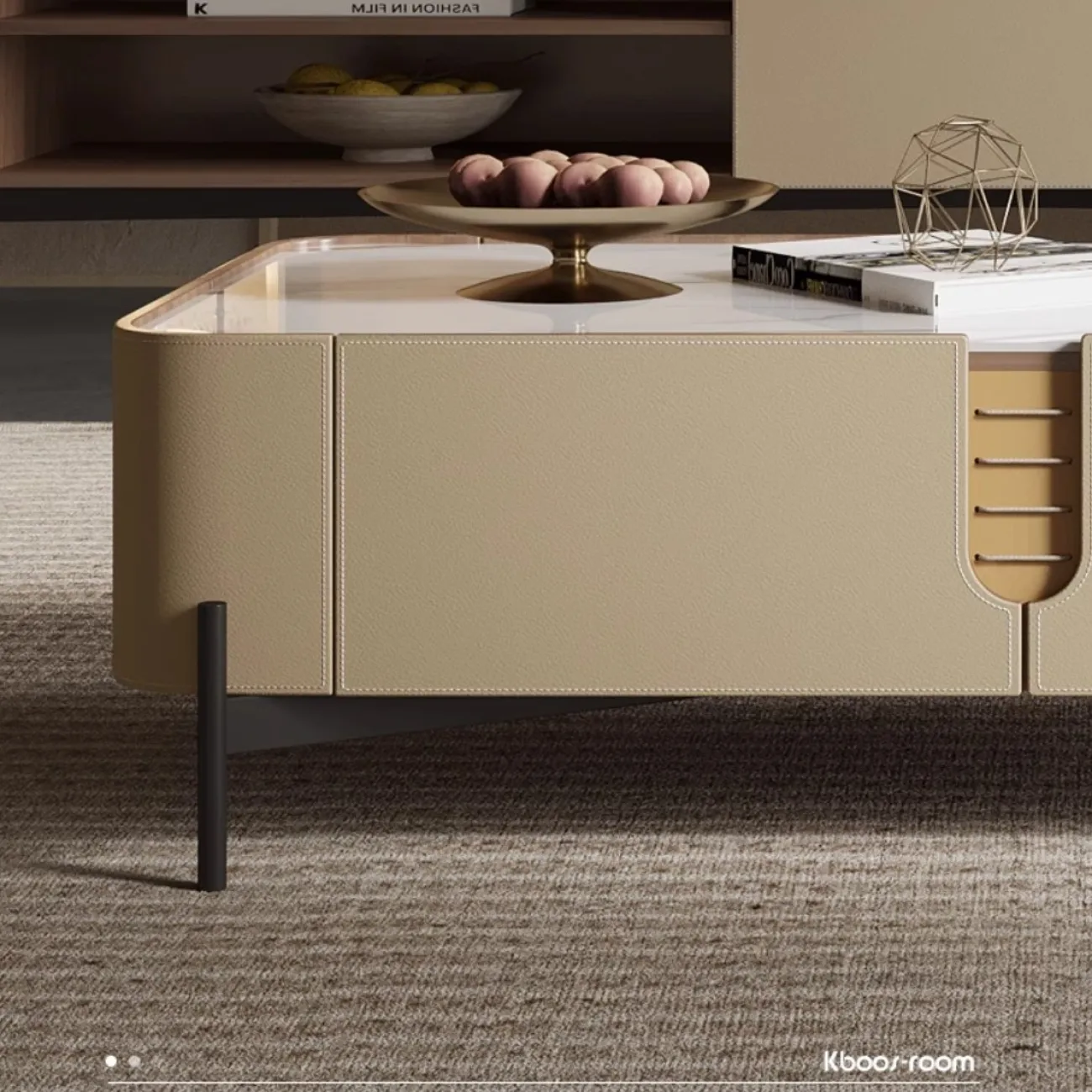 Роскошный журнальный столик из седельной кожи KBOOS 35788-29 Роскошный журнальный столик из седельной кожи KBOOS 35788-29