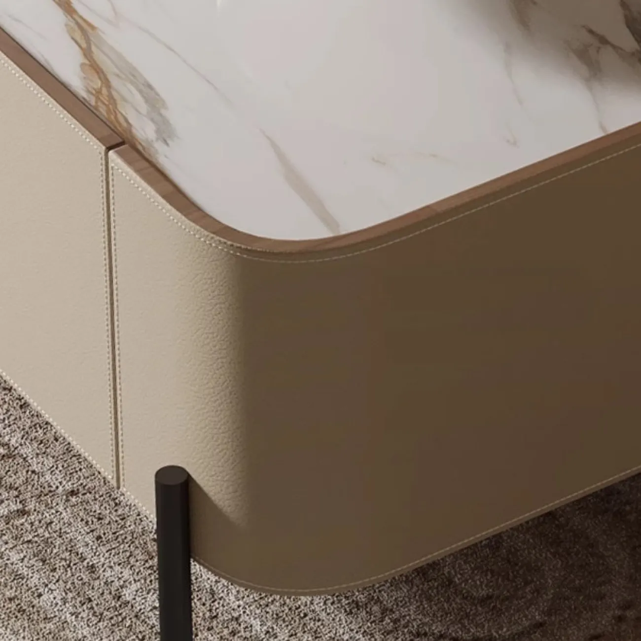 Роскошный журнальный столик из седельной кожи KBOOS 35788-29 Роскошный журнальный столик из седельной кожи KBOOS 35788-29