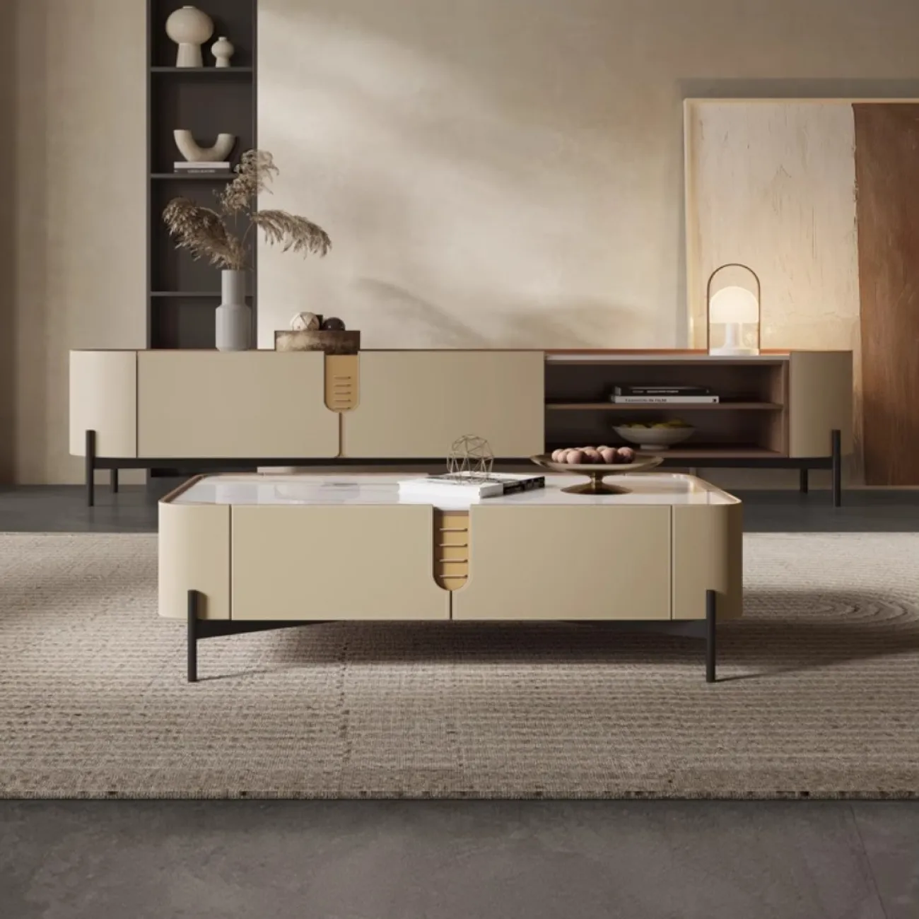 Роскошный журнальный столик из седельной кожи KBOOS 35788-29 Роскошный журнальный столик из седельной кожи KBOOS 35788-29