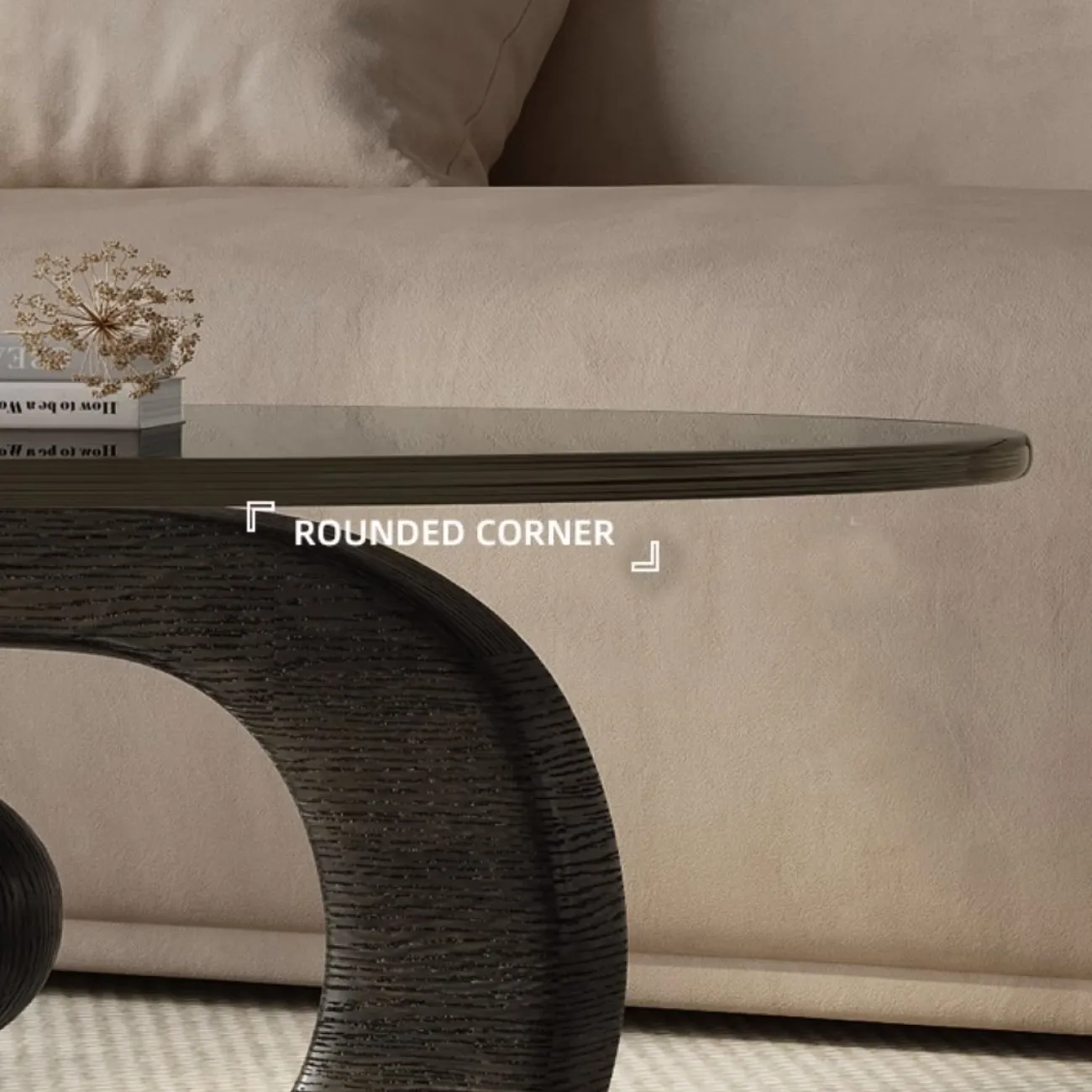 Роскошный стеклянный журнальный столик из ясеня KBOOS 35790-29 Роскошный стеклянный журнальный столик из ясеня KBOOS 35790-29