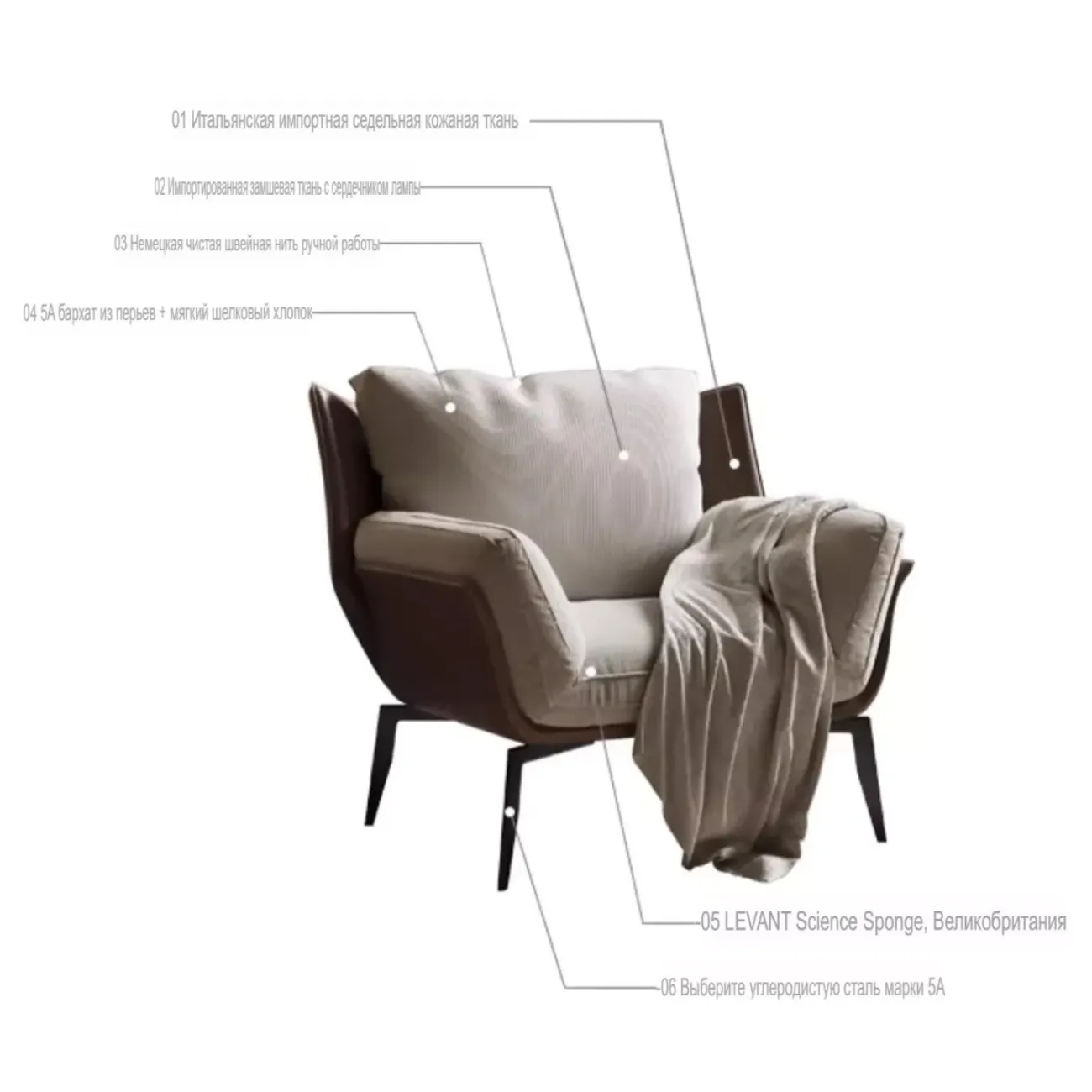 Дизайнерское кресло для отдыха KBOOS 35793-29 Дизайнерское кресло для отдыха KBOOS 35793-29