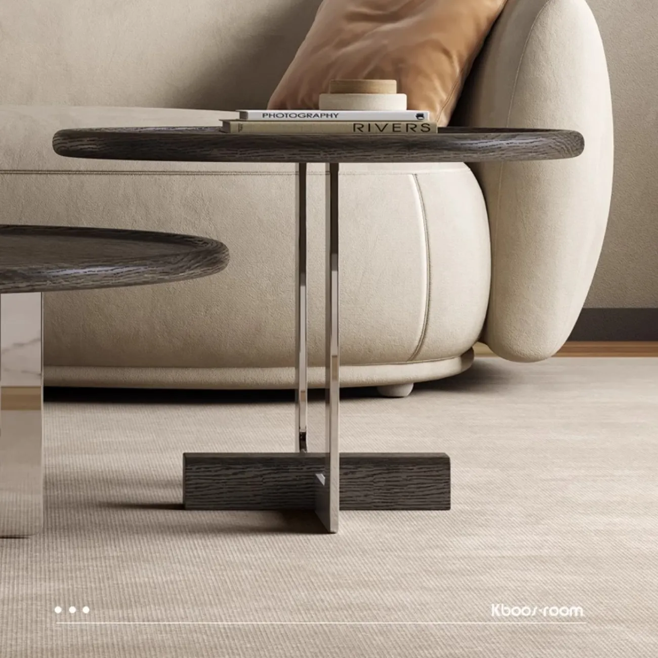 Дизайнерский журнальный столик из массива дерева KBOOS 35794-29