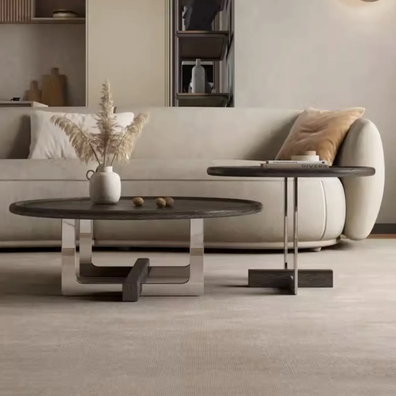 Дизайнерский журнальный столик из массива дерева KBOOS 35794-29