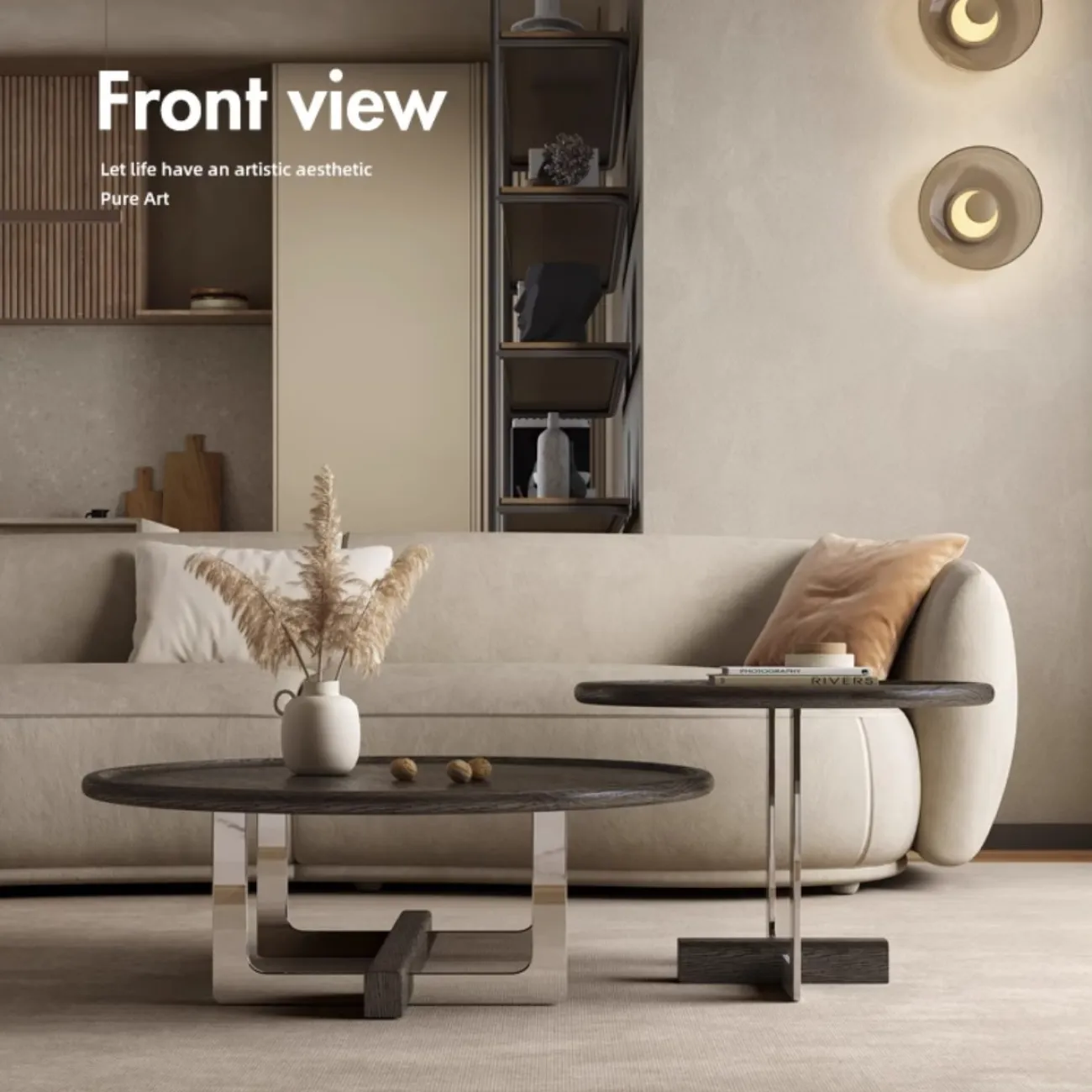 Дизайнерский журнальный столик из массива дерева KBOOS 35794-29