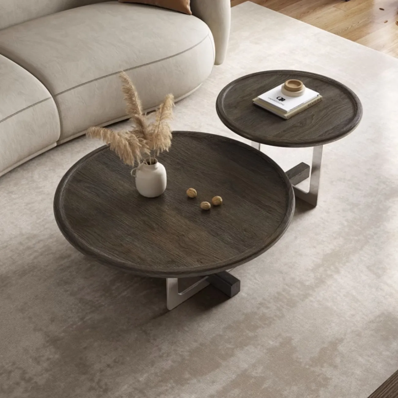 Дизайнерский журнальный столик из массива дерева KBOOS 35794-29