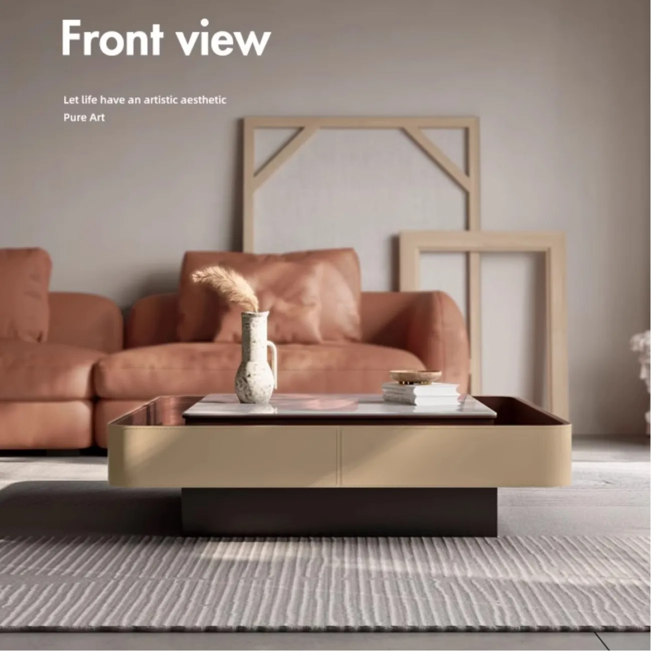 Современный журнальный столик из каменной плиты KBOOS 35795-29 Современный журнальный столик из каменной плиты KBOOS 35795-29