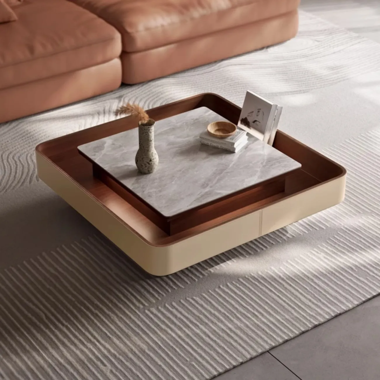 Современный журнальный столик из каменной плиты KBOOS 35795-29 Современный журнальный столик из каменной плиты KBOOS 35795-29