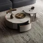 Дизайнерский круглый журнальный столик из каменной плиты KBOOS 35796-29