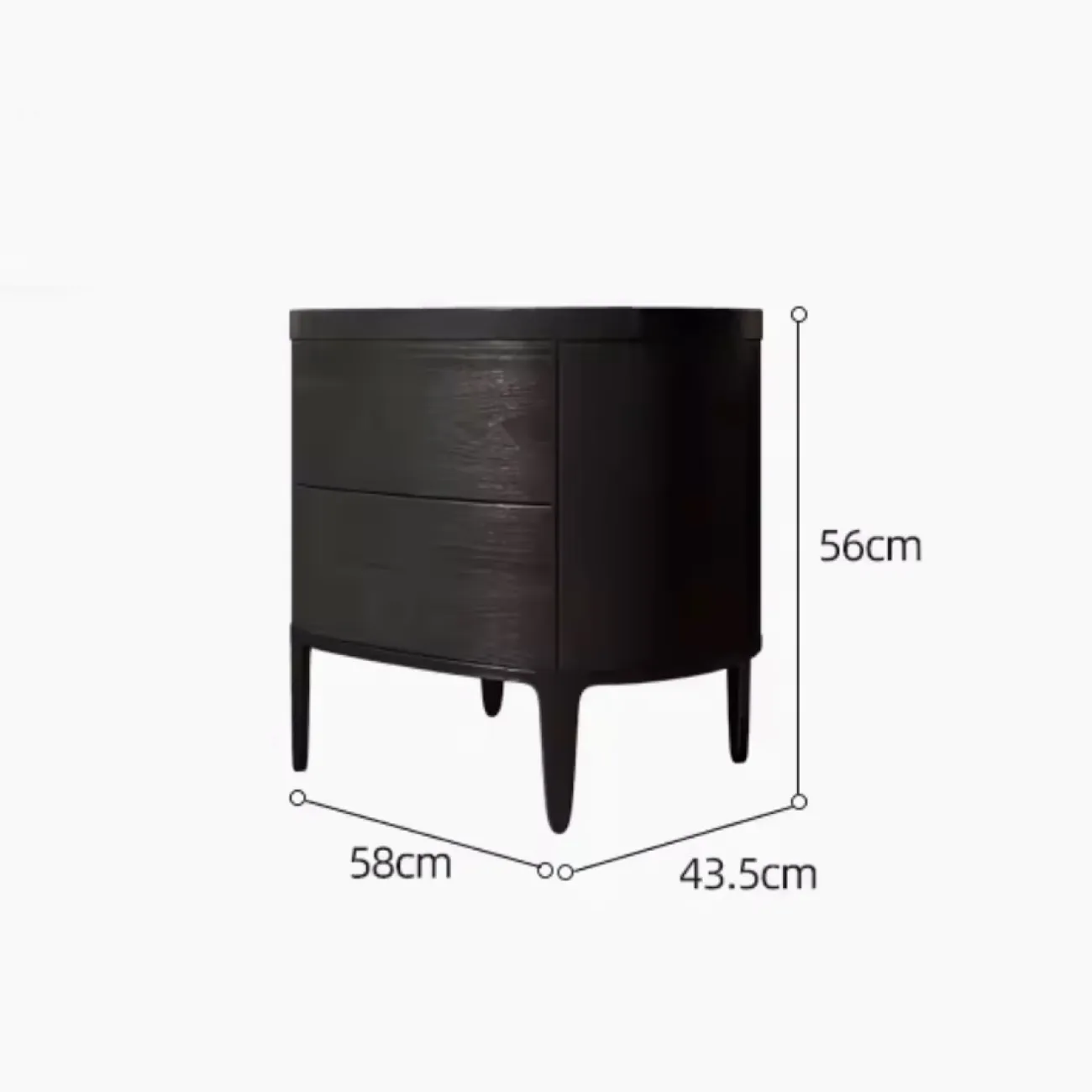 Овальная прикроватная тумбочка для хранения вещей KBOOS 35797-29