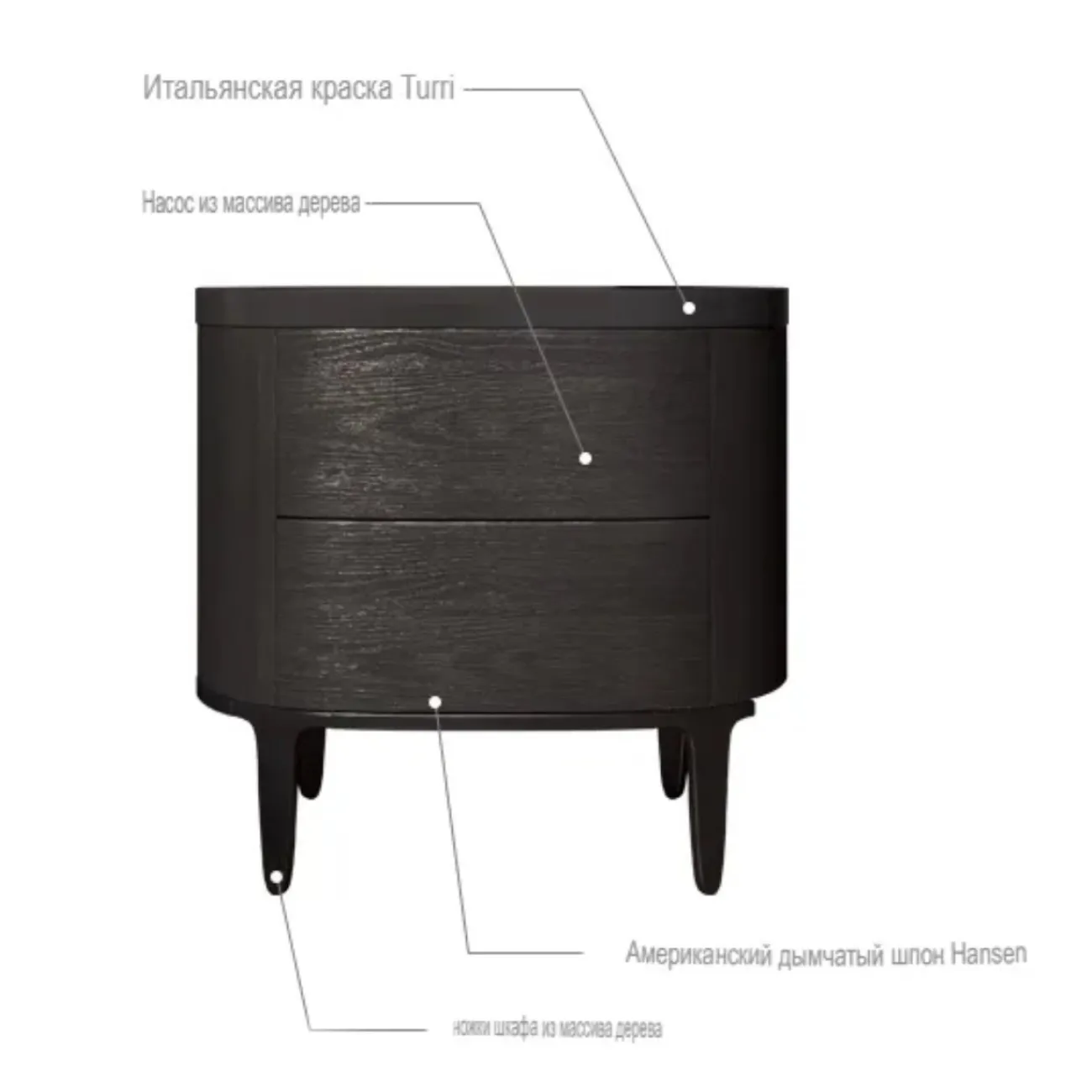 Овальная прикроватная тумбочка для хранения вещей KBOOS 35797-29