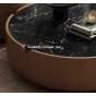 Круглый журнальный столик из орехового дерева и мрамора  KBOOS 35798-29