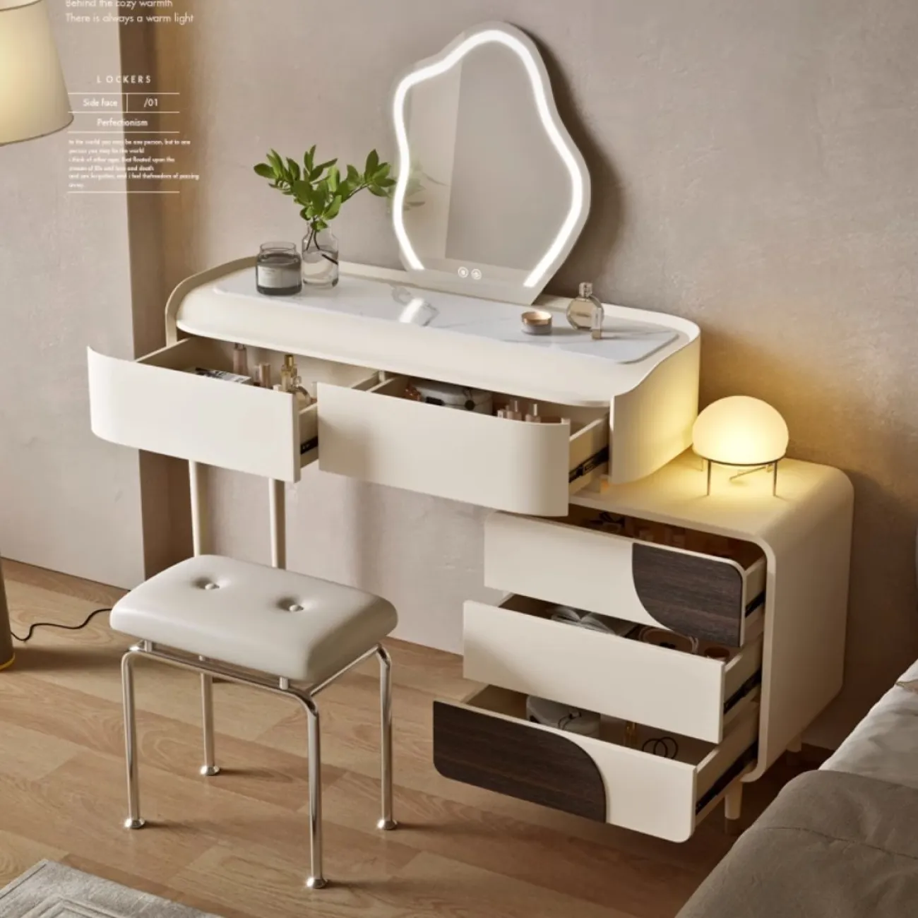 Туалетный столик из массива дерева с умным зеркалом 35800-29